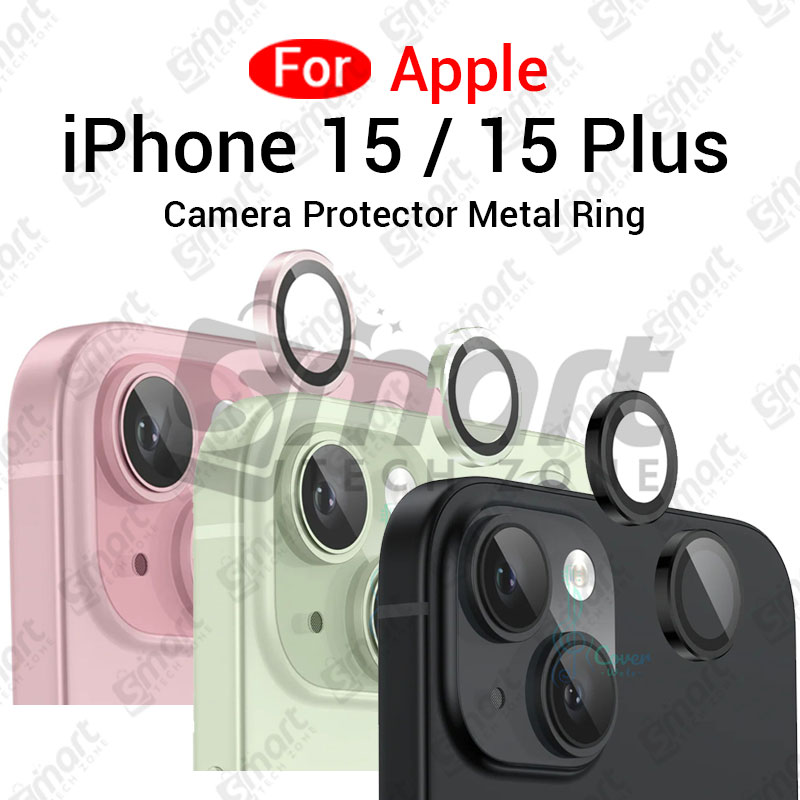 For Apple iPhone 15 15 Plus All Colour Camera Protector Metal Ring Tempered Glass Camera Lens Protector Screen Protectors Price in Bangladesh - Mobile.com.bd