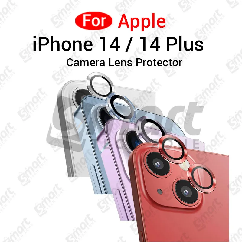 For Apple iPhone 14 14 Plus All Colour Camera Protector Metal Ring Tempered Glass Camera Lens Protector Screen Protectors Price in Bangladesh - Mobile.com.bd