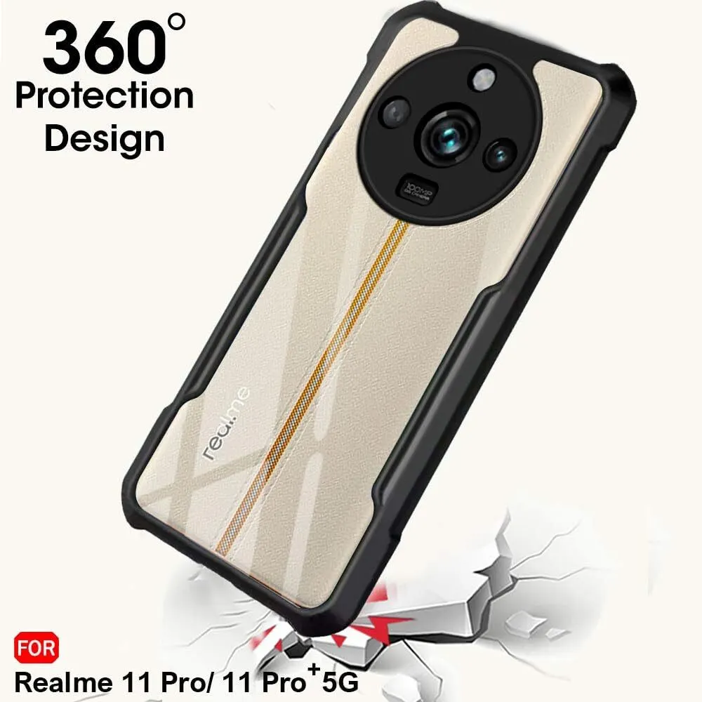 For Realme 11 Pro / Realme 11 Pro Plus-Reinforced Cushion Back Clear Hybrid Transparent Hard Cover Casing