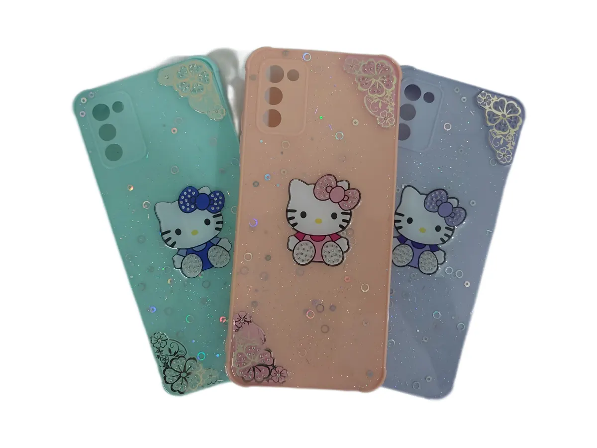 For Samsung Galaxy A02s / Samsung Galaxy A03s-Reinforced Cushion Back Hello Kitty Ladies Hybrid Hard Cover Casing