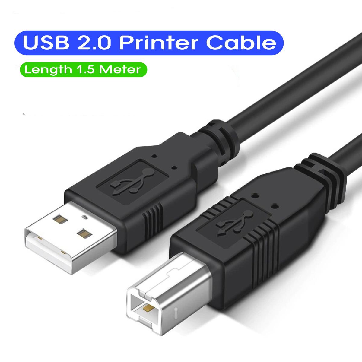USB Printer Cable 1.5M Black Usb 2.0 Printer Cable 1.5Meter Parallel Cables Price in Bangladesh - Mobile.com.bd