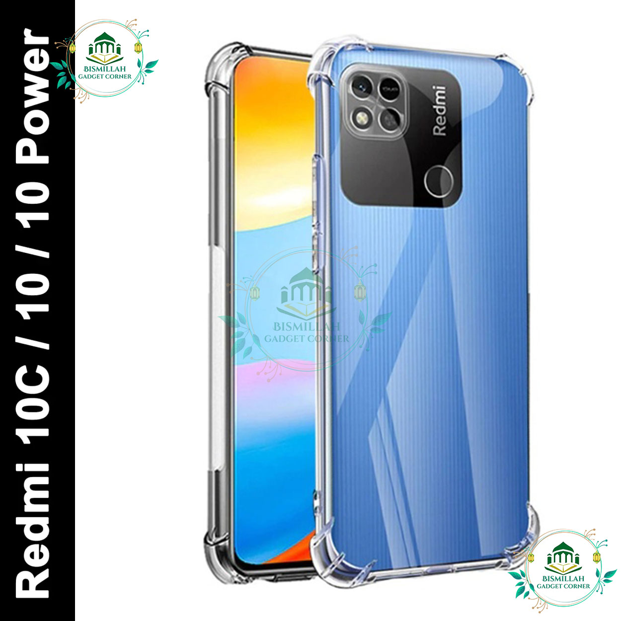 Transparent back cover For  Xiaomi Redmi 10C,, Xiaomi Redmi 10 Power Luxury transparent Protect Back Cover Soft Case Silicone Phone Cases Price in Bangladesh - Mobile.com.bd