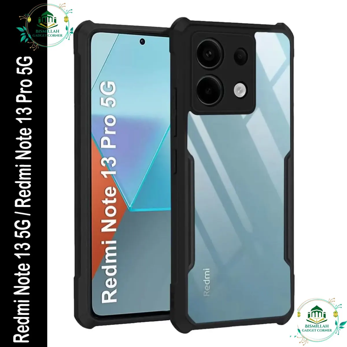 Xundd Back Cover for Xiaomi Redmi Note 13 Pro 5G / Xiaomi Redmi Note 13 5G Transparent Hybrid Hard PC Back Bumper