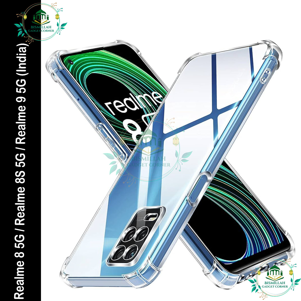 Transparent back cover For Realme 8 5G / Realme 8S 5G / Realme 9 5G (India) Luxury transparent Protect Back Cover Soft Case Silicone Phone Cases Price in Bangladesh - Mobile.com.bd