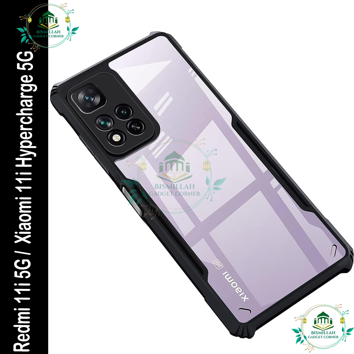 Xundd Back Cover for Xiaomi 11i HyperCharge 5G / Xiaomi 11i 5G Transparent Hybrid Hard PC Back Bumper Silicone Phone Cases Price in Bangladesh - Mobile.com.bd