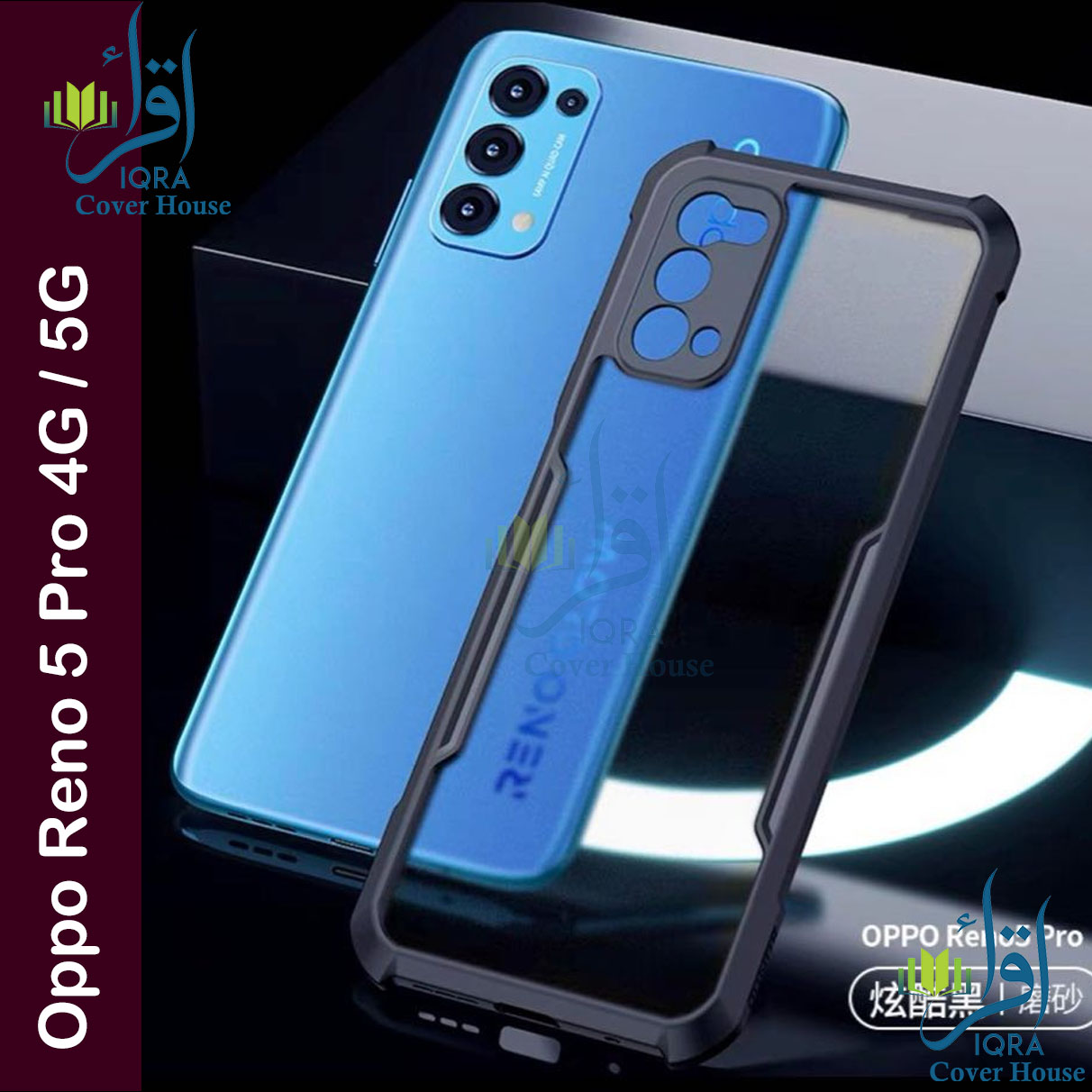 Xundd Back Cover for Oppo Reno 5 Pro 4G / Oppo Reno 5 Pro 5G Transparent Hybrid Hard PC Back Bumper Silicone Phone Cases Price in Bangladesh - Mobile.com.bd