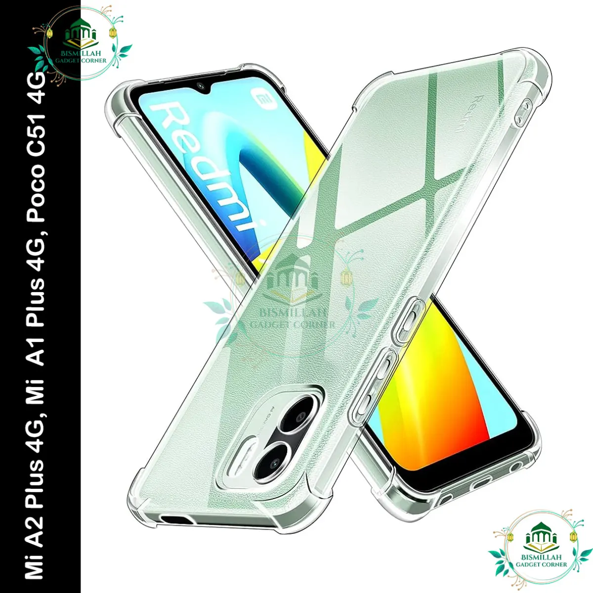 Transparent back cover For Mi A1 / Redmi A2 plus /Mi Redmi A2 Plus 4G, Mi Redmi A1 Plus 4G, Poco C50 4G, Poco C51 4G / Mi A2 plus, Mi A1 plus Luxury transparent Protect Back Cover Soft Case - Price in Bangladesh