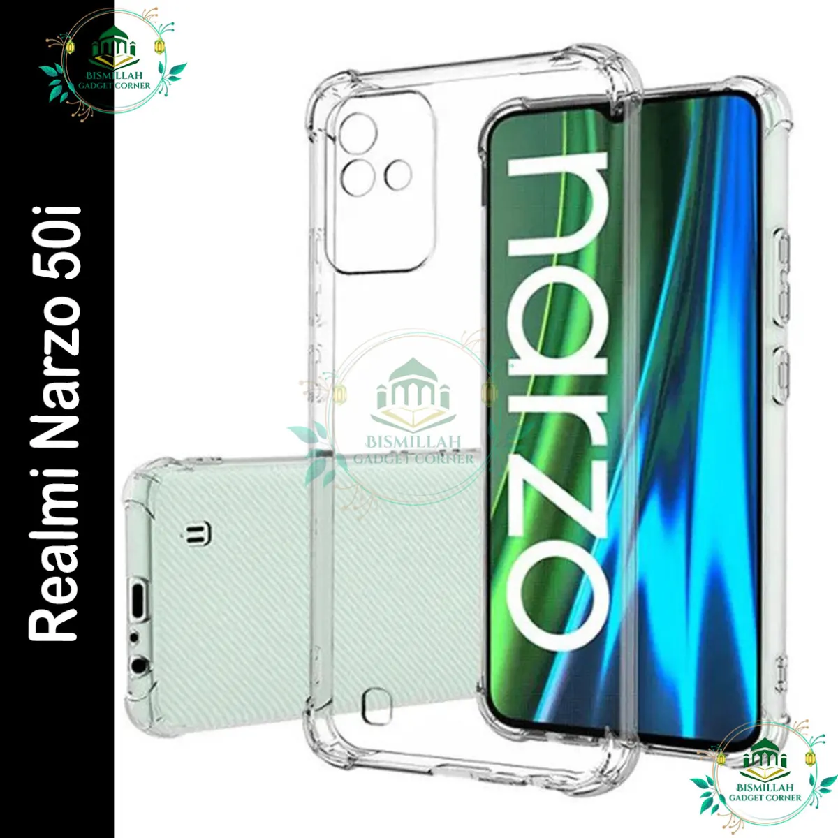 Transparent back cover For Realme Narzo 50i Luxury transparent Protect Back Cover Soft Case