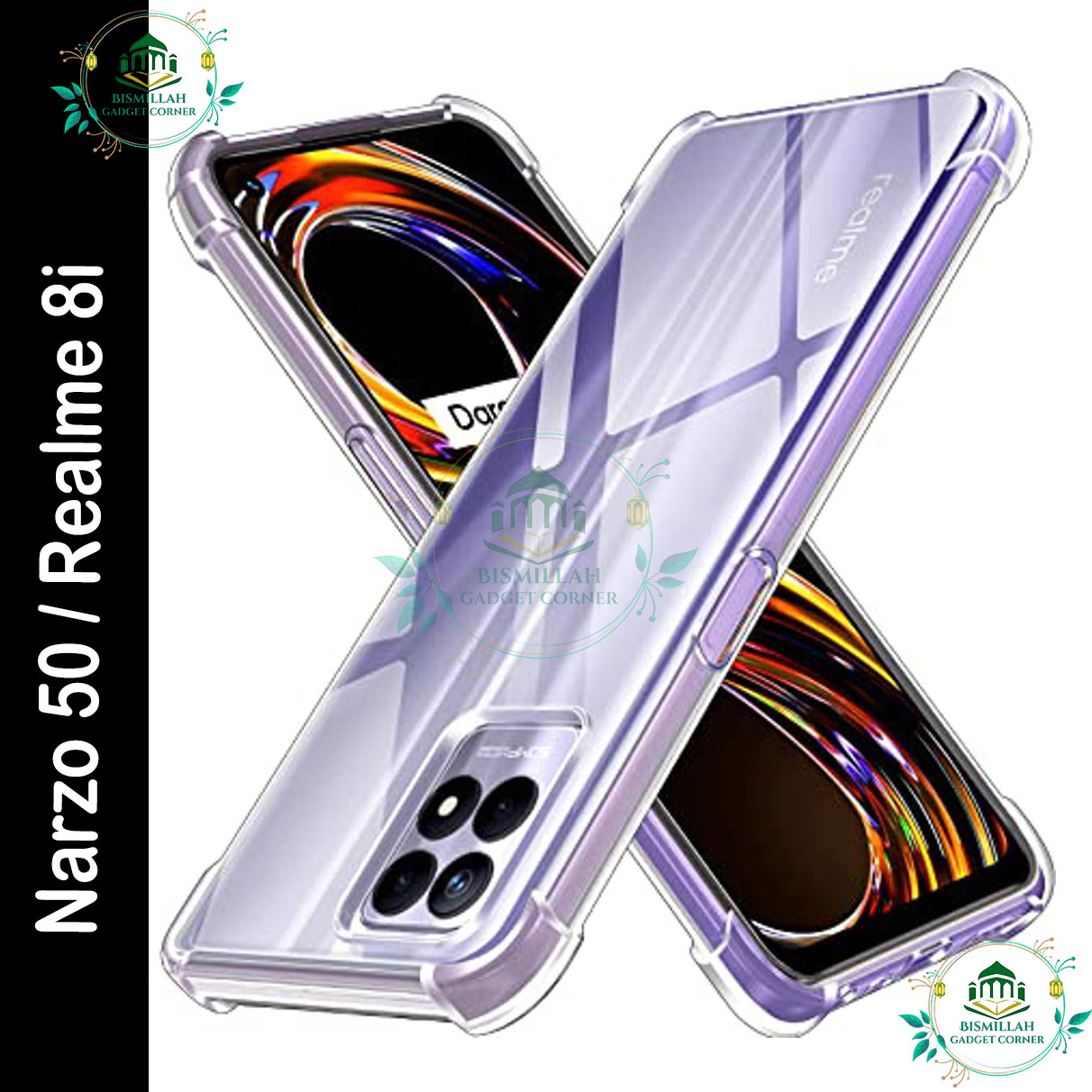 Original Transparent back cover For Realme Narzo 50 / Realme 8i Luxury transparent Protect Back Cover Soft Case Silicone Phone Cases Price in Bangladesh - Mobile.com.bd