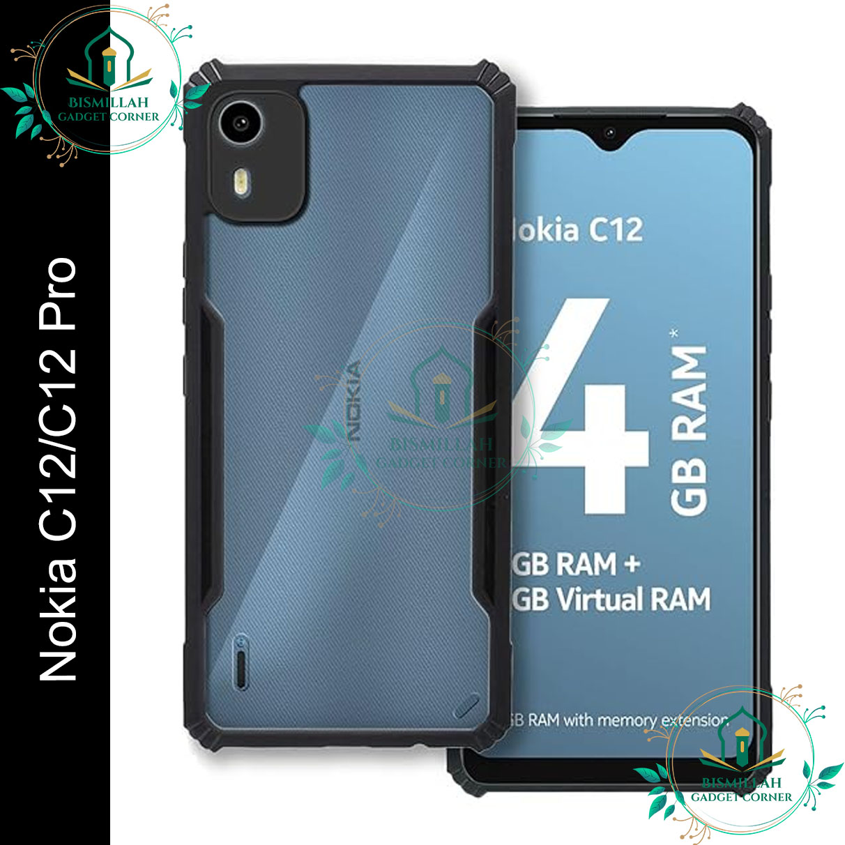 Xundd Back Cover for Nokia C12 / C12 Pro 5G Transparent Hybrid Hard PC Back Bumper Silicone Phone Cases Price in Bangladesh - Mobile.com.bd