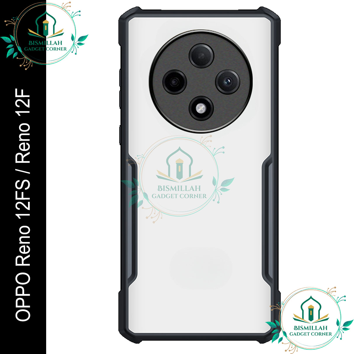 Xundd Back Cover for OPPO Reno12FS 5G / OPPO Reno12 F 5G  Transparent Hybrid Hard PC Back Bumper Silicone Phone Cases Price in Bangladesh - Mobile.com.bd
