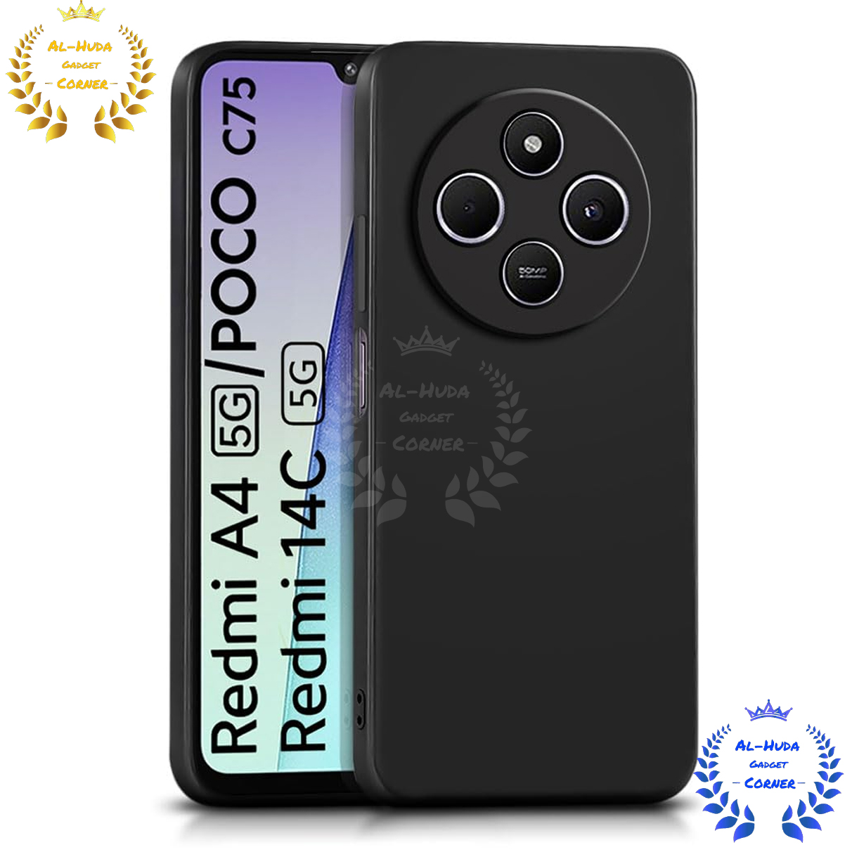 Shockproof & Transparent Crystal Clear Back Cover Case / Matte Protective Lens Flexible Back Cover for Redmi A4 5G | Poco C75 5G | Redmi 14C 5G | Slim Silicone Cover with Soft Lining Shockproof Full Body Bumper Case - Price in Bangladesh