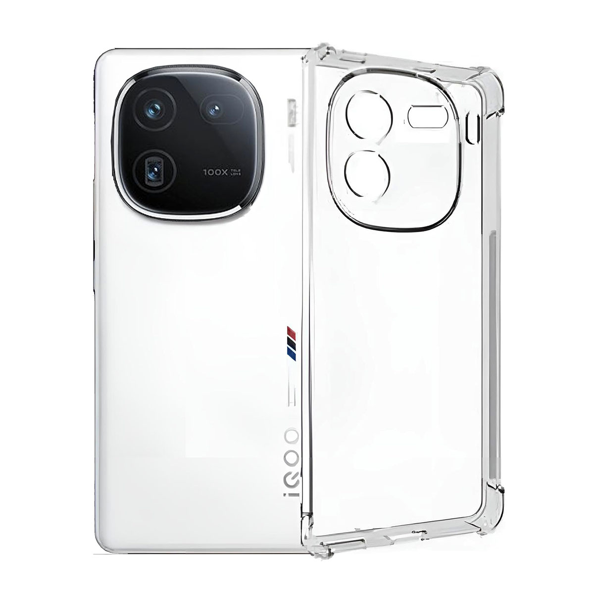 Shockproof & Transparent Crystal Clear Back Cover Case / Matte Protective Lens Flexible Back Cover for Vivo iQOO 12 5G | Slim Silicone Cover with Soft Lining Shockproof Full Body Bumper Case - Price in Bangladesh