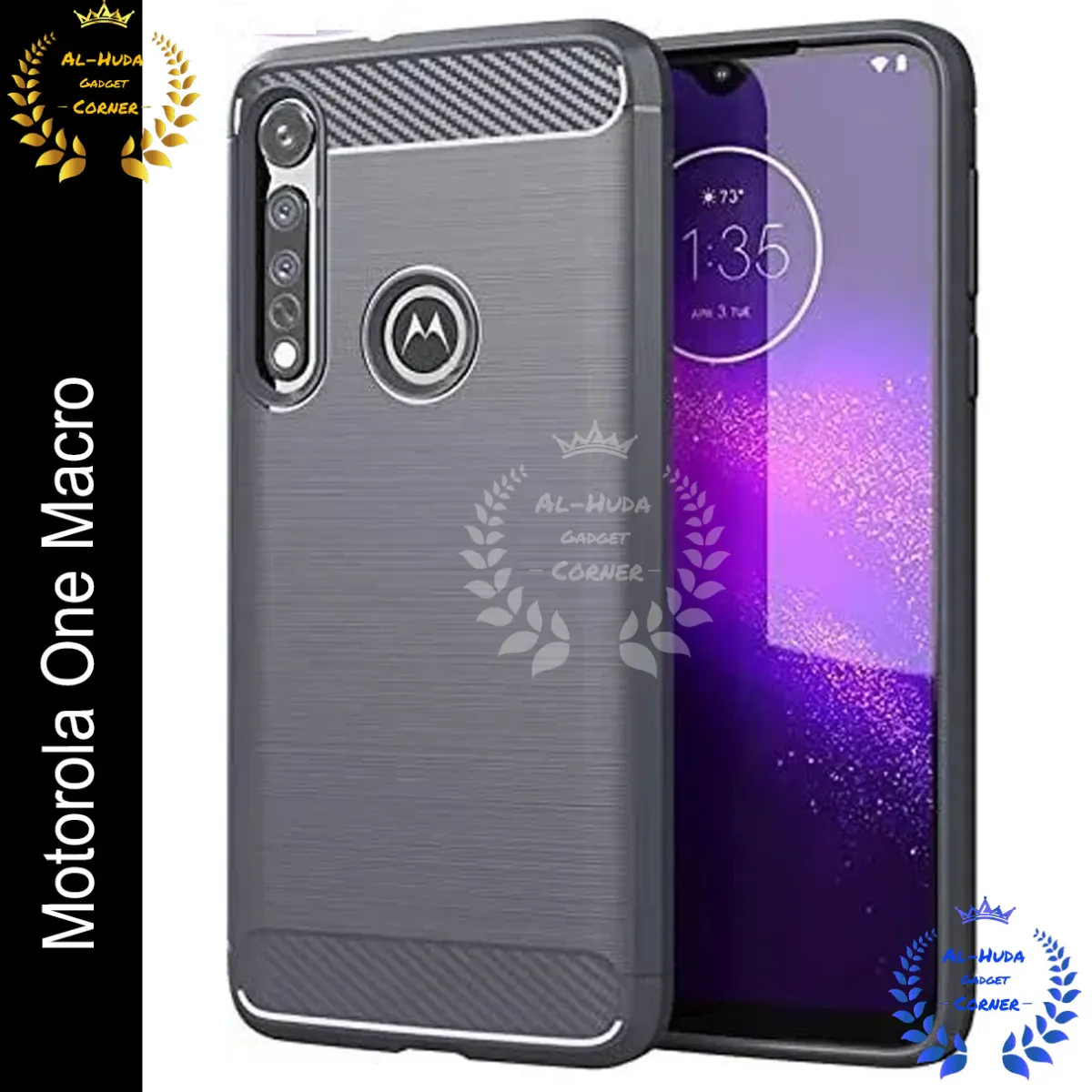 Original Spigen cover For Motorola One Macro Carbon Fiber Back cover Soft Slim Fashion Non-Slip Protective Carbon Fiber Phone Case