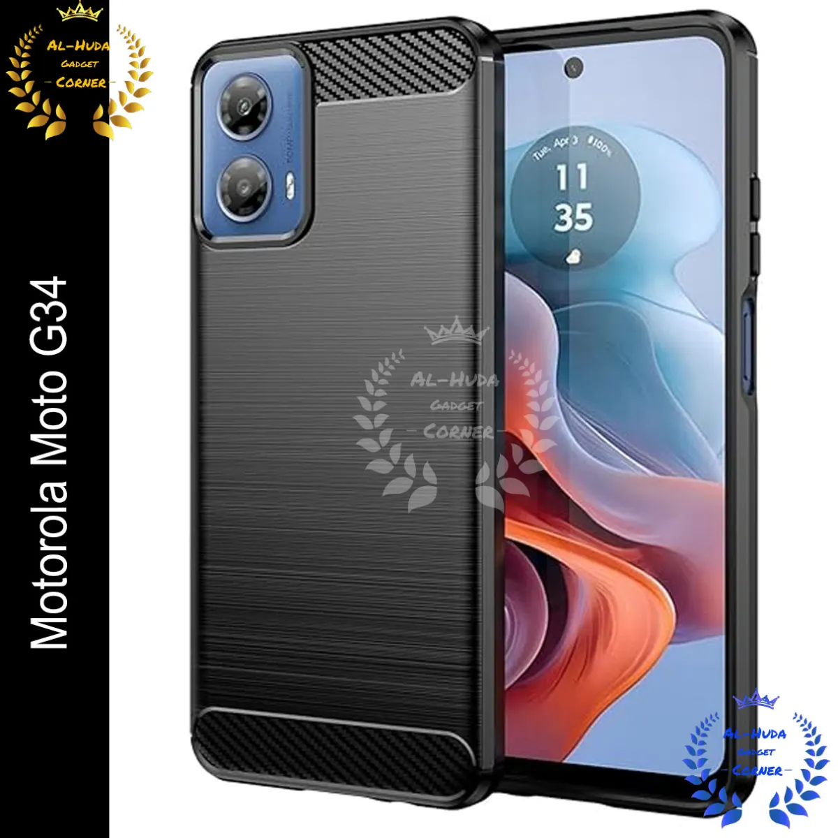 High Quality Spigen cover For Motorola Moto G34 5G Carbon Fiber Back cover Soft Slim Fashion Non-Slip Protective Carbon Fiber Phone Case