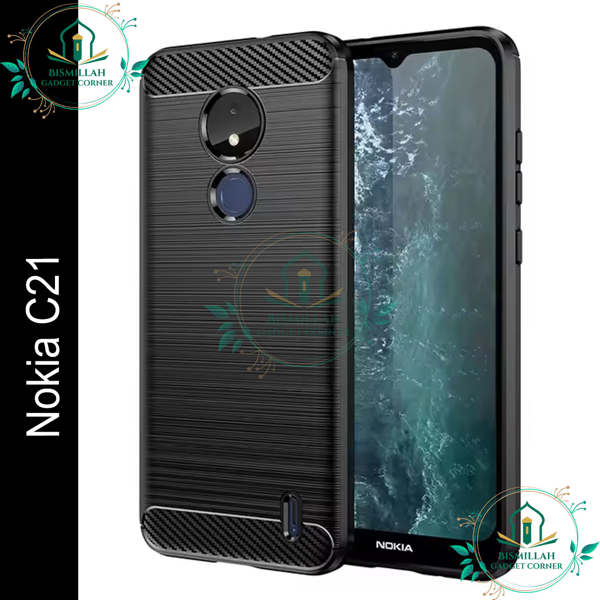Spigen cover For Nokia C21 Carbon Fiber Back cover Soft Slim Fashion Non-Slip Protective Carbon Fiber Phone Case Silicone Phone Cases Price in Bangladesh - Mobile.com.bd
