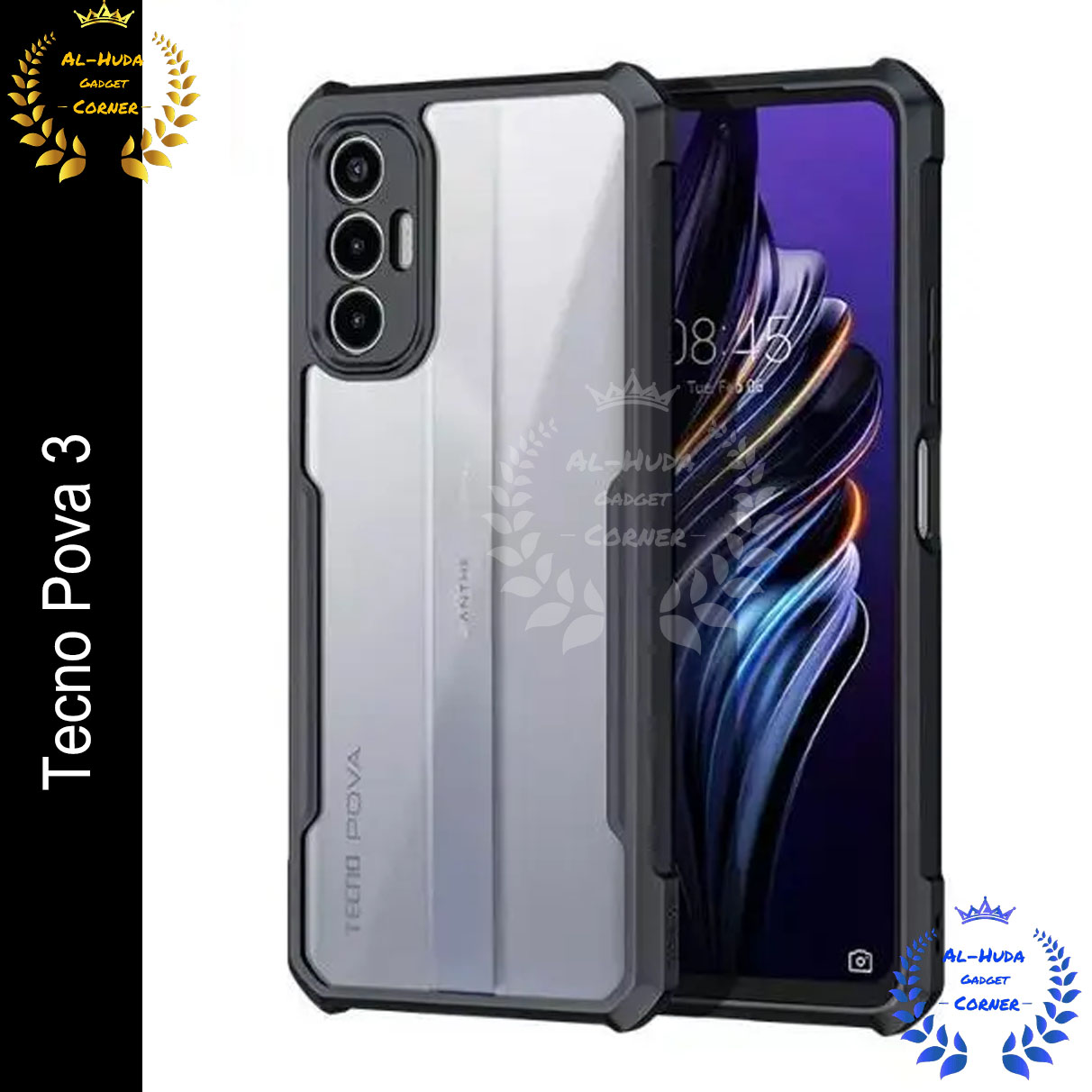 Xundd Back Cover for Tecno Pova 3 Transparent Hybrid Hard PC Back Bumper (Best Quality) Silicone Phone Cases Price in Bangladesh - Mobile.com.bd