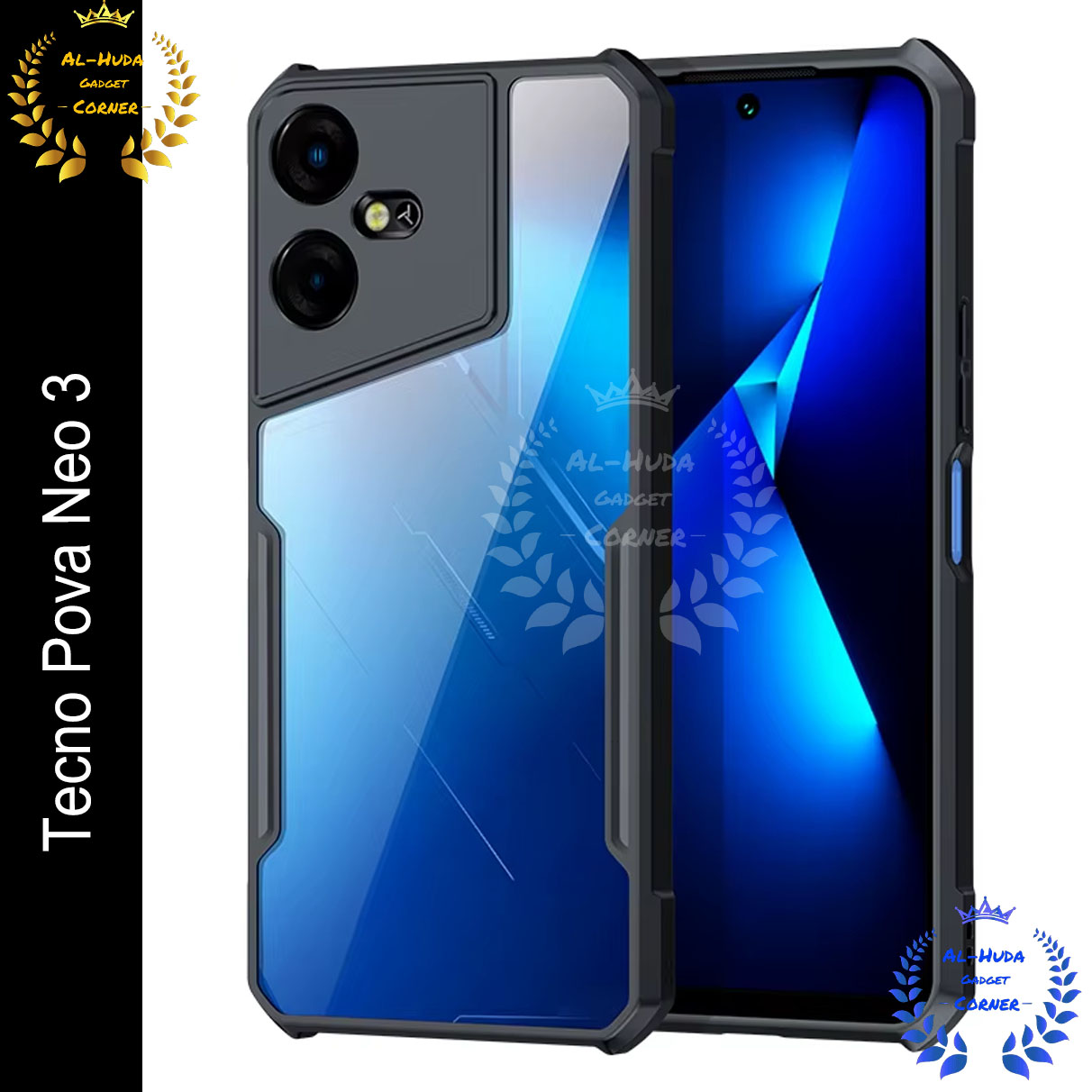 Xundd Back Cover for Tecno Pova Neo 3 Transparent Hybrid Hard PC Back Bumper (Best Quality) Silicone Phone Cases Price in Bangladesh - Mobile.com.bd