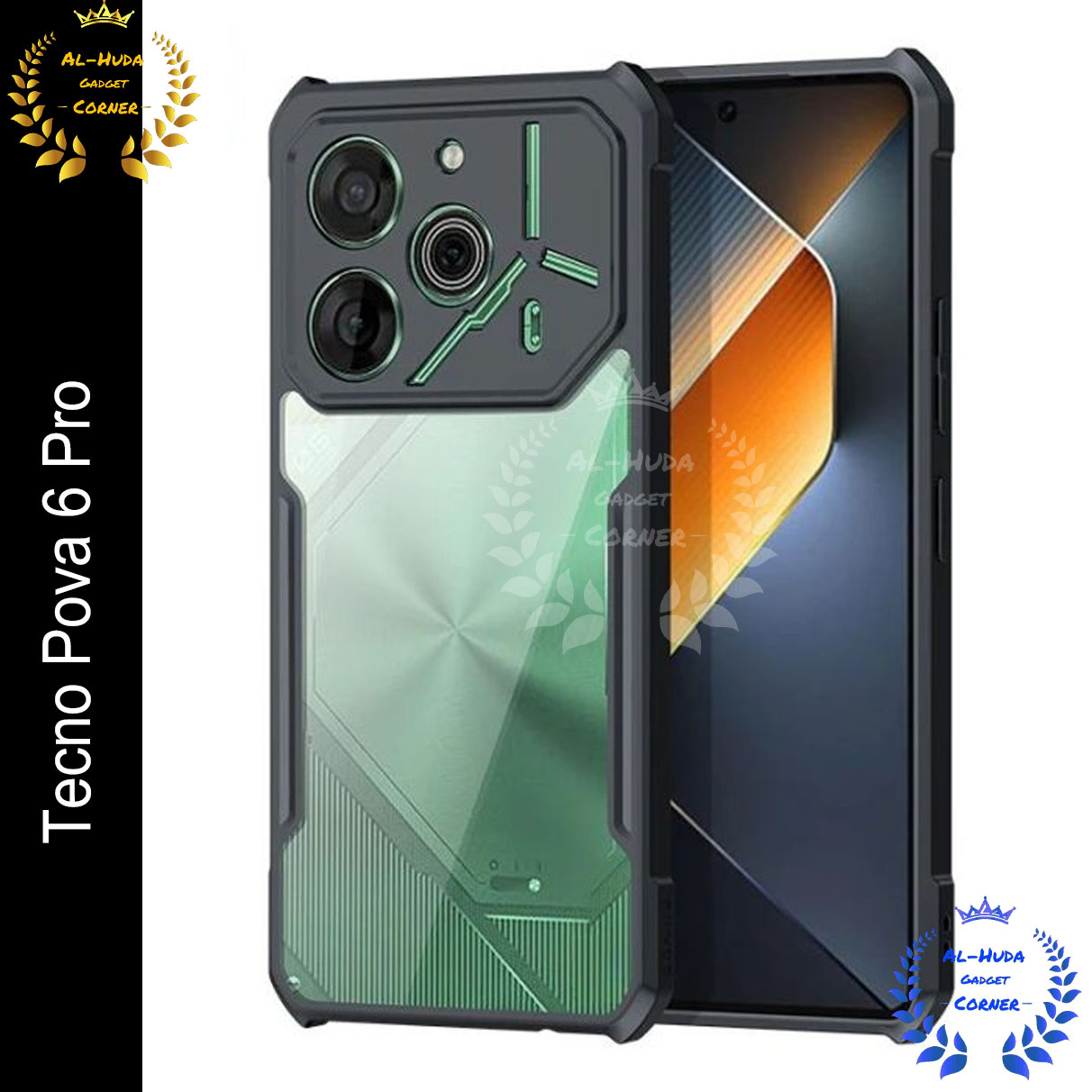 Xundd Back Cover for Tecno Pova 6 Pro Transparent Hybrid Hard PC Back Bumper Silicone Phone Cases Price in Bangladesh - Mobile.com.bd