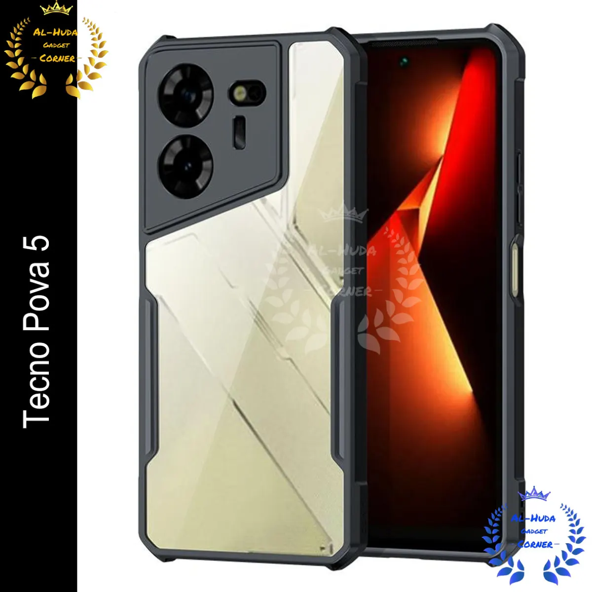 Xundd Back Cover for Tecno Pova 5 Transparent Hybrid Hard PC Back Bumper (Best Quality)
