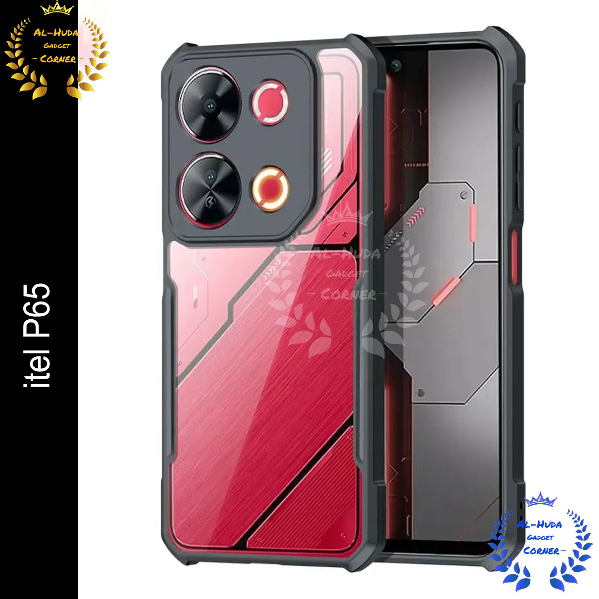 Xundd Back Cover for itel P65 4G Transparent Hybrid Hard PC Back Bumper Silicone Phone Cases Price in Bangladesh - Mobile.com.bd
