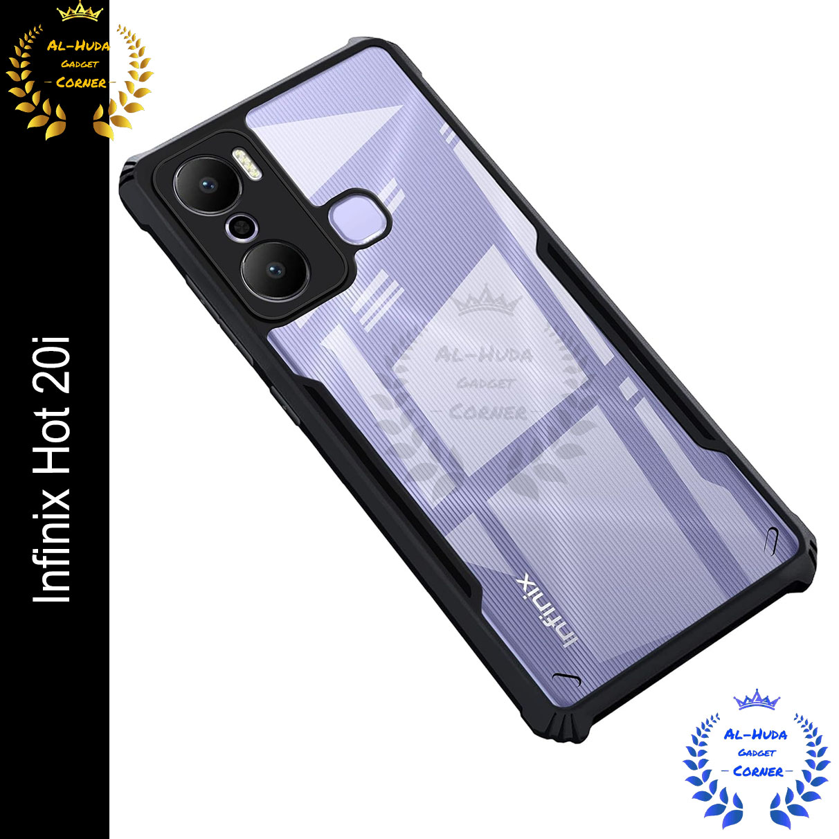 Xundd Back Cover for Infinix Hot 20i Transparent Hybrid Hard PC Back Bumper Silicone Phone Cases Price in Bangladesh - Mobile.com.bd