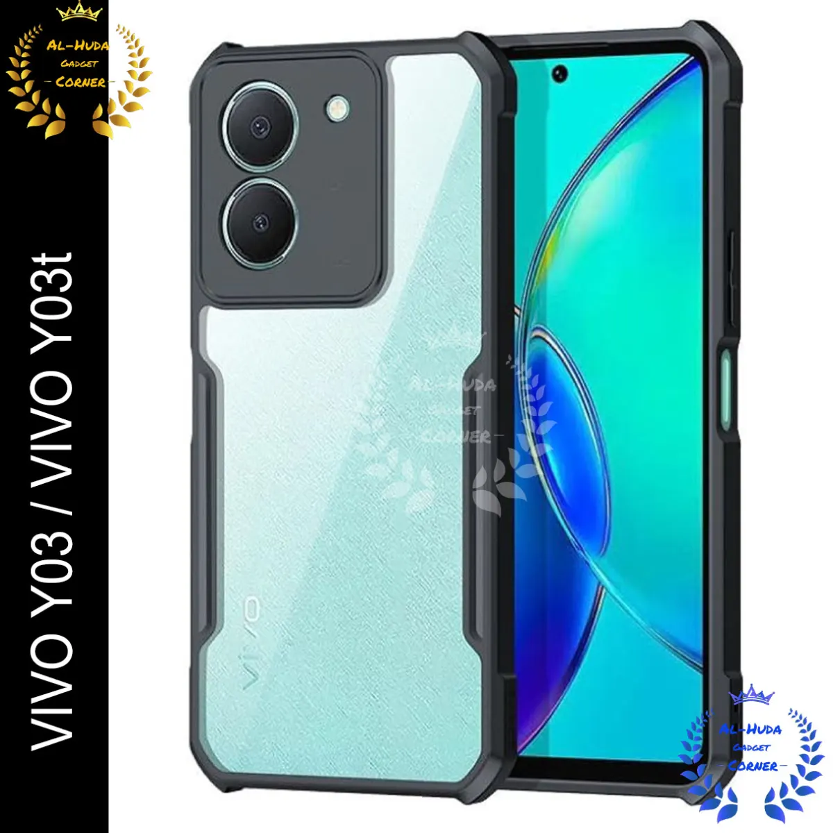 Xundd Back Cover for vivo Y03 / vivo Y03t Transparent Hybrid Hard PC Back Bumper