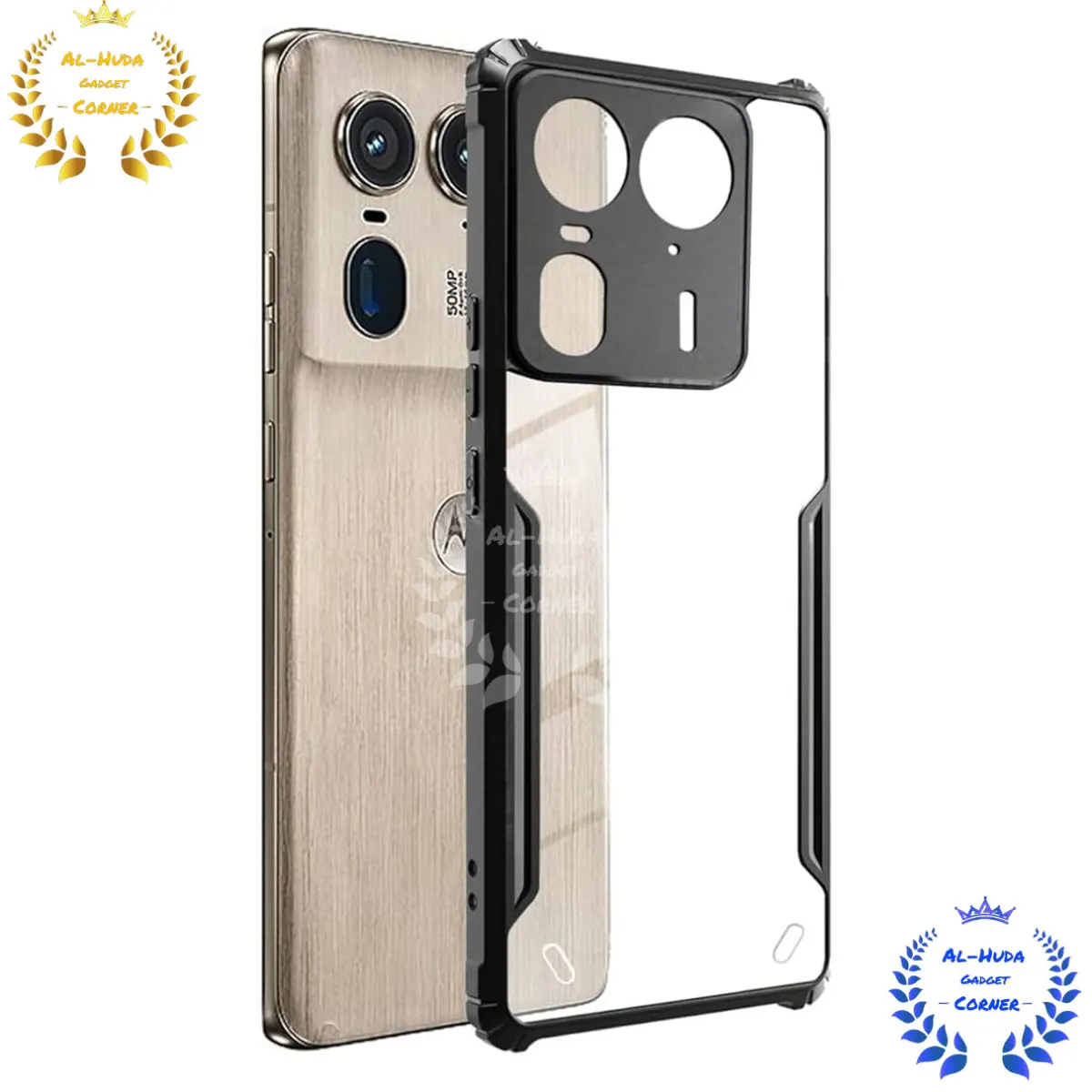Xundd Back Cover for Motorola Edge 50 Ultra 5G Transparent Hybrid Hard PC Back Bumper