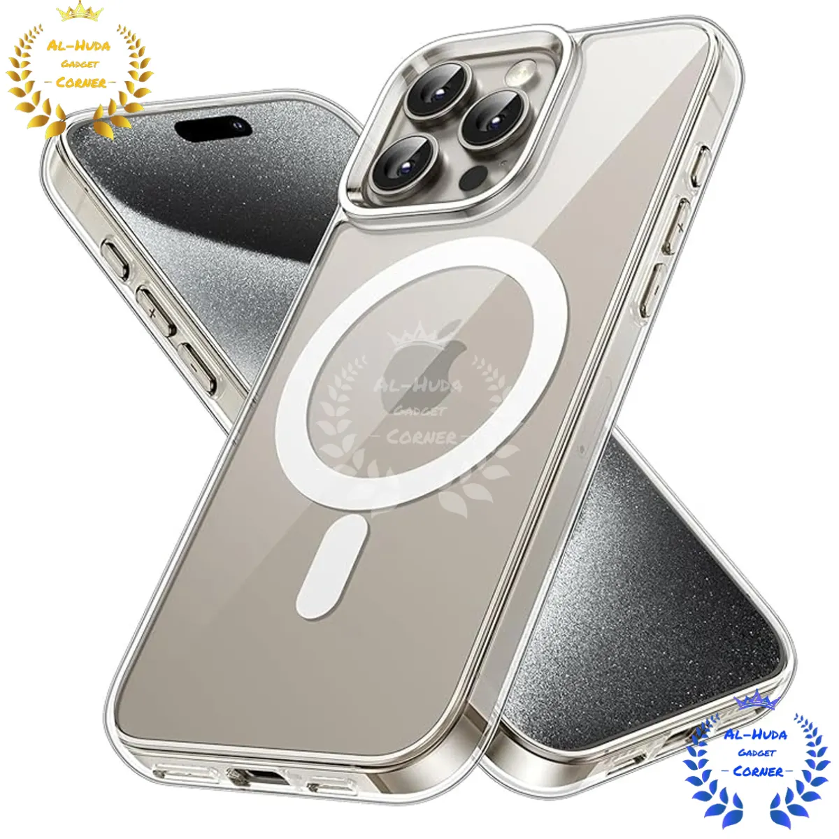 Shockproof & Transparent Crystal Clear Back Cover Case / Matte Protective Lens Flexible Back Cover for Apple iPhone 15 Pro / iPhone 15 Pro Max | Slim Silicone Cover with Soft Lining Shockproof Full Body Bumper Case