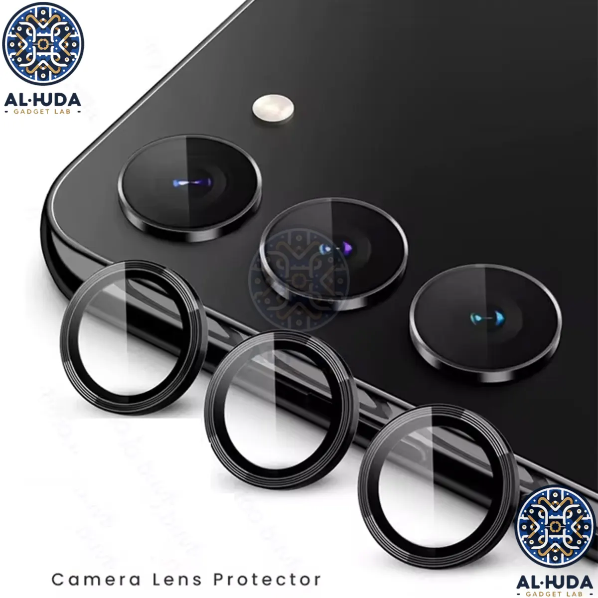 For Samsung Galaxy S24 FE / Samsung Galaxy S23 FE Camera Protector WSKEN Metal Ring Tempered Glass Camera Lens Protector