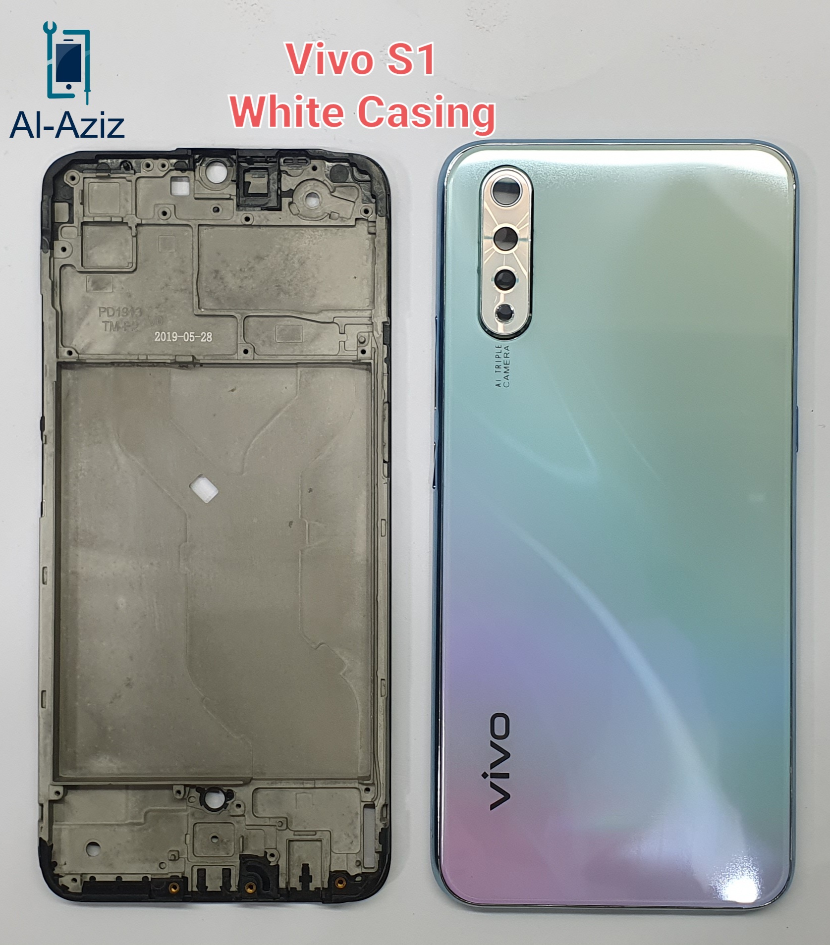 Vivo s1 সম্পূর্ণ বডি কেসিং হাউজিং রিপ্লেসমেন্ট ব্যাক গ্লাস মাঝারি ফ্রেম lcd রিং ক্যামেরা গ্লাস রিয়ার ব্যাটারি ডোর কভার Silicone Phone Cases Price in Bangladesh - Mobile.com.bd