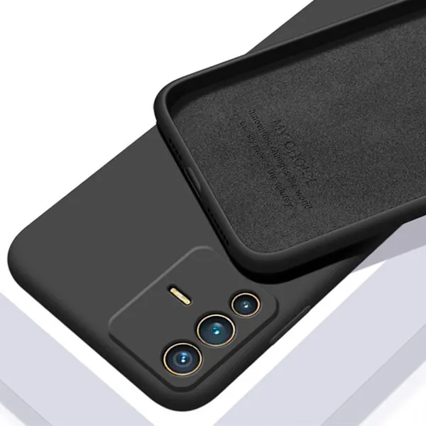 vivo V23 Pro Back Cover Simple Antlers Ultra Thin Soft Luxury Square Multicolor Liquid Silicone Phone Case