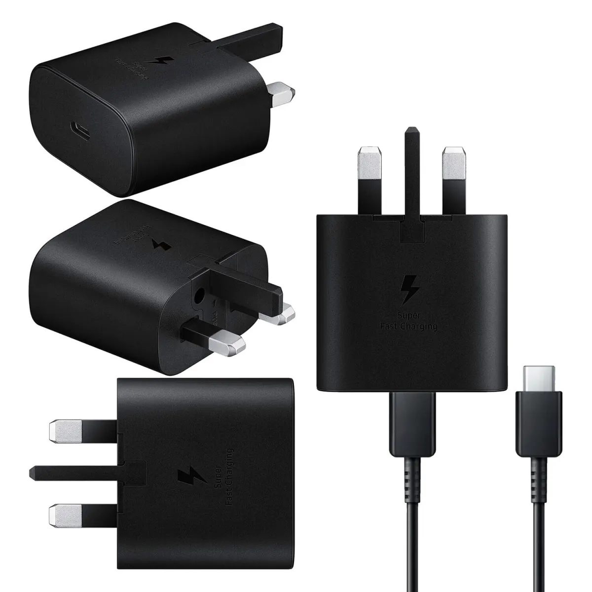 Original Samsung 25W Super fast charger 25W Travel Adapter 3pin with USB Type-C To Type-C Cable