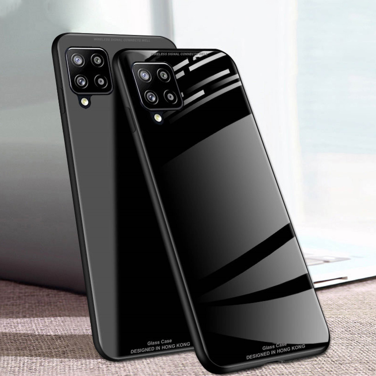Tempered Glass Cover For Samsung Galaxy A12 / Samsung Galaxy M12 Mobile Back Cover Full Protection With Tempered Glass Silicone Phone Cases Price in Bangladesh - Mobile.com.bd