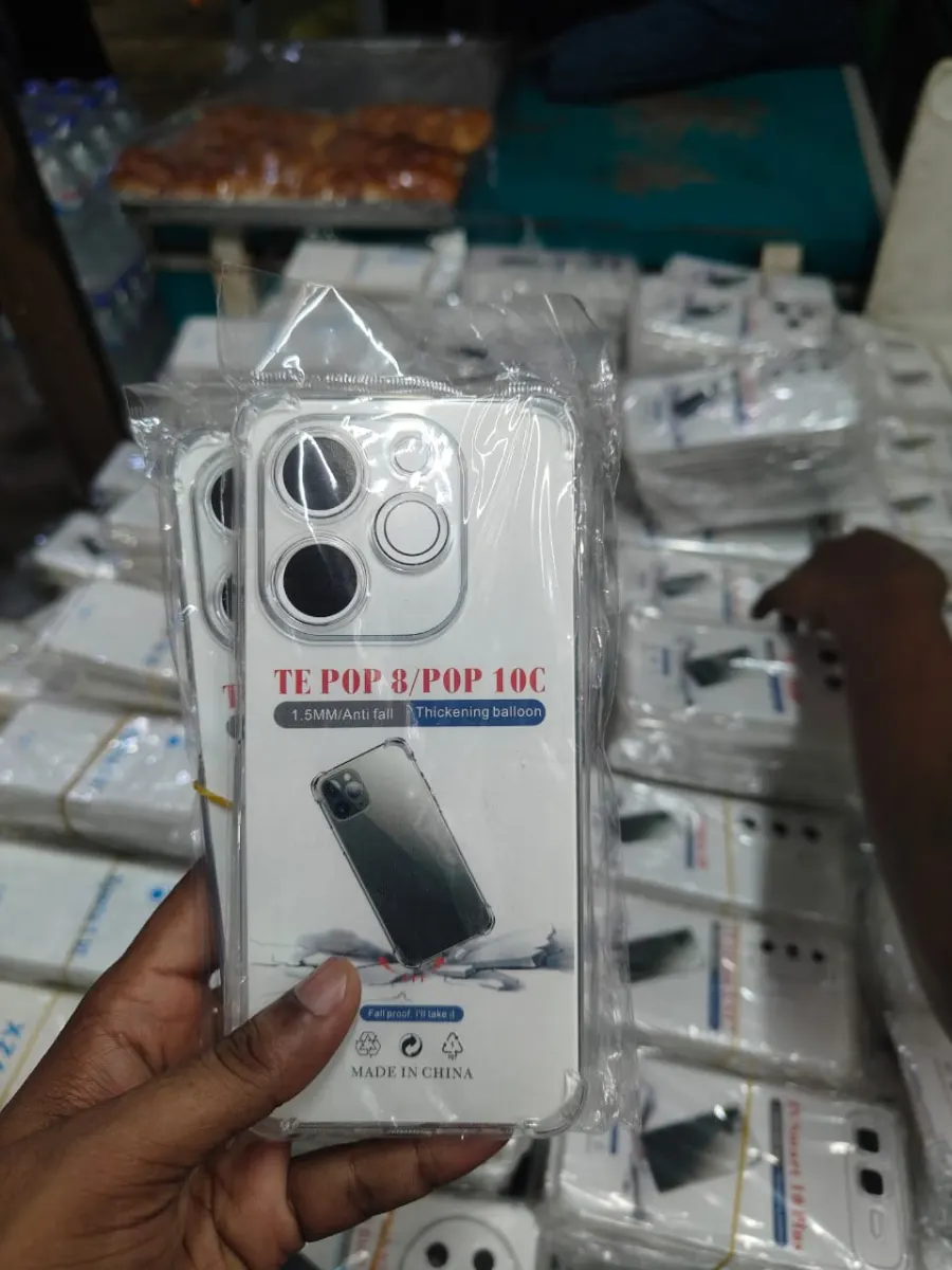 Transparent back cover For Tecno Pop 8 / Tecno Pop 10C Luxury transparent Protect Back Cover Soft Case