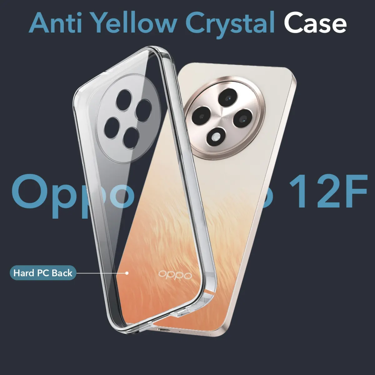 Transparent Back Cover For OPPO RENO 12F Anti Yellow Cover ( Mobile Cover )