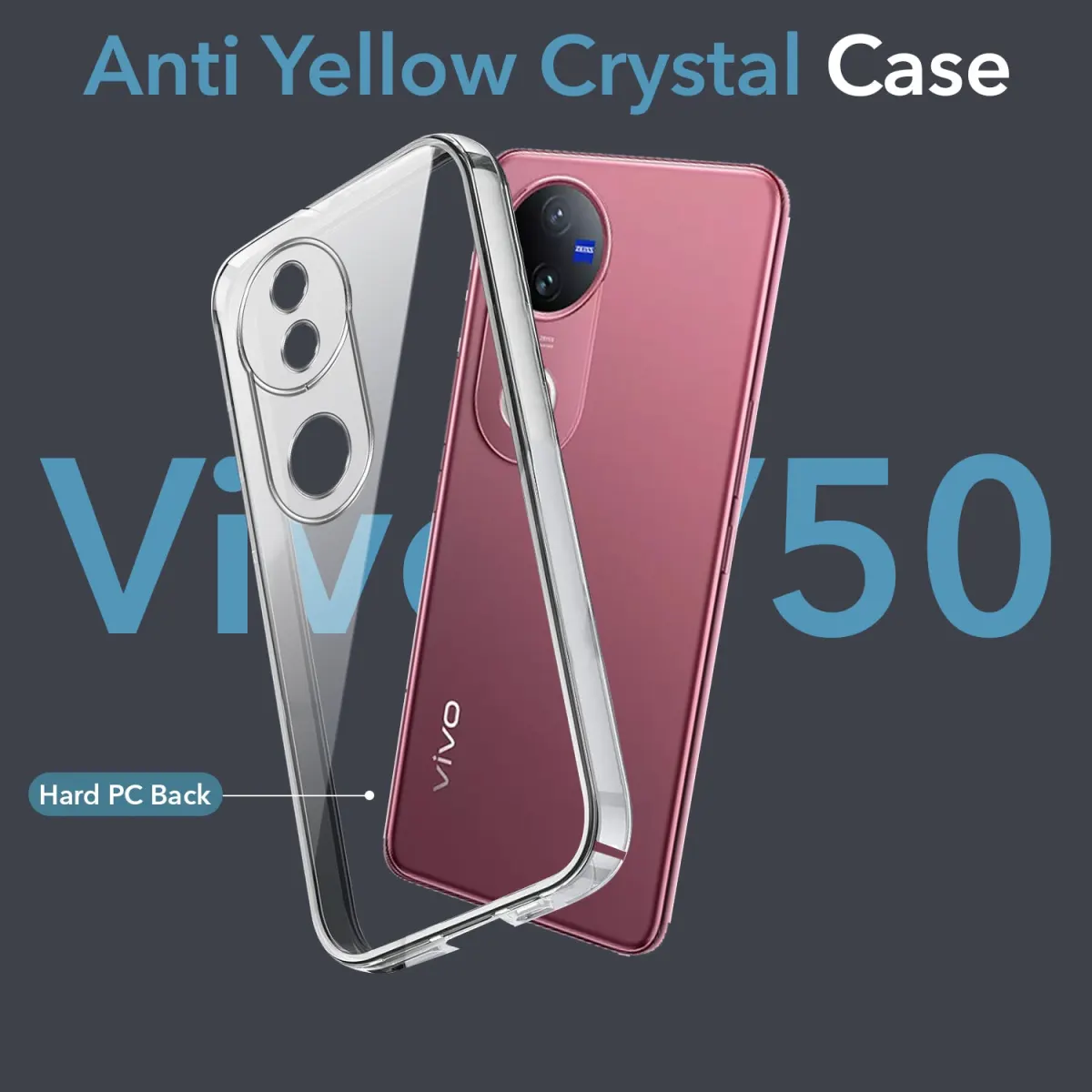 Transparent Back Cover For Vivo V50 Anti Yellow Cover ( Mobile Cover )