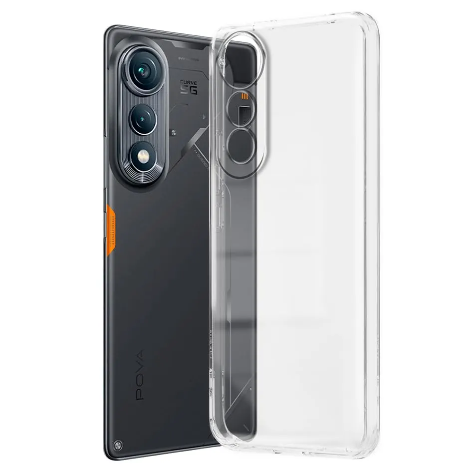 Premium Liquid Transparent Cover for Tecno Pova Corve Back Cover with full camera protection