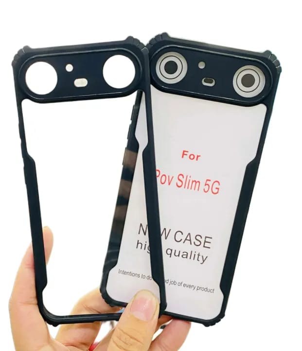 Xundd Back Cover for Tecno Pova Slim 5G Transparent Hybrid Hard PC Back Bumper Silicone Phone Cases Price in Bangladesh - Mobile.com.bd