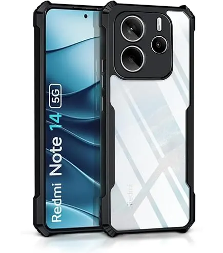 Xundd Back Cover for Redmi Note 14 5G Transparent Hybrid Hard PC Back Bumper