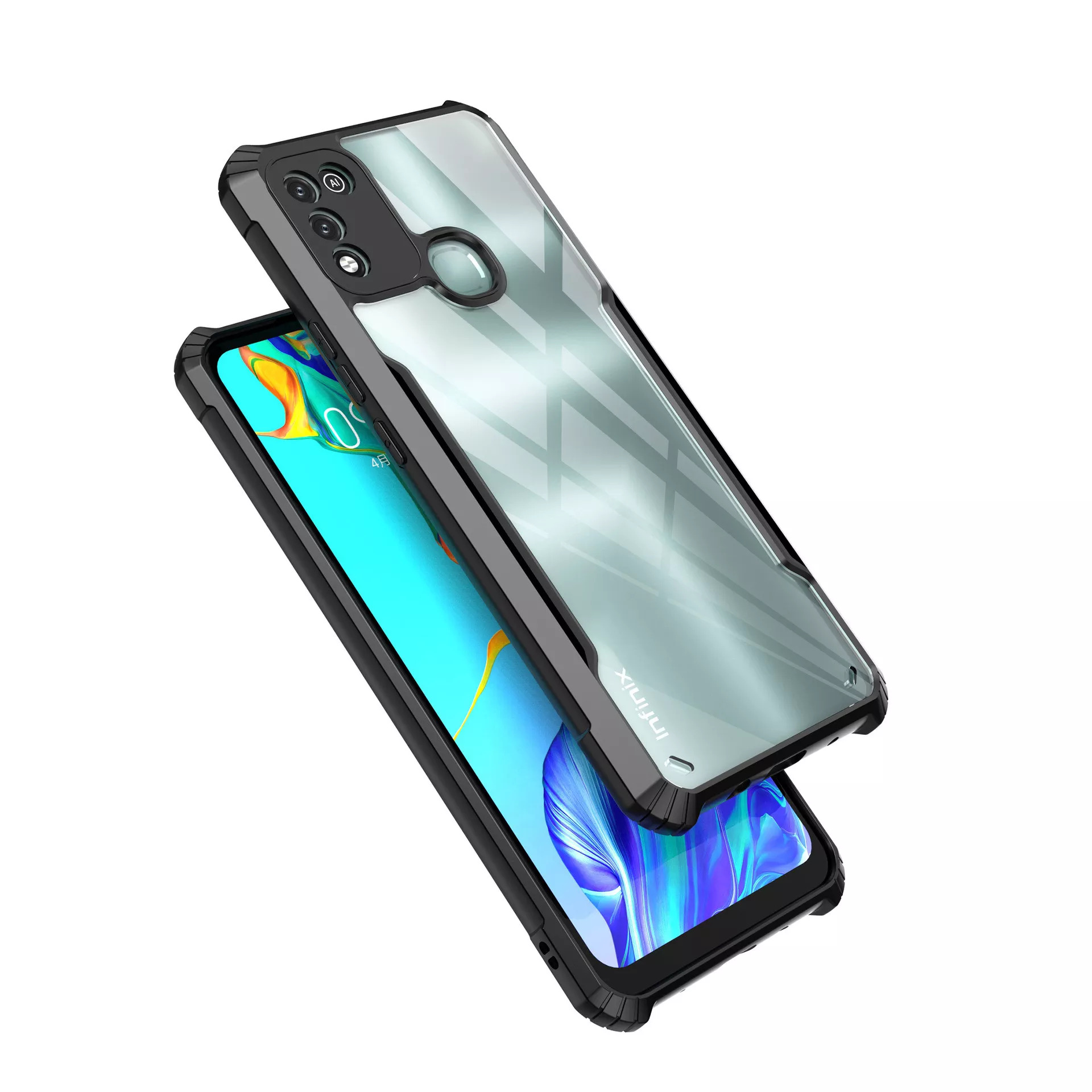 Xundd Back Cover for Infinix Hot 10 Play Transparent Hybrid Hard PC Back Bumper Silicone Phone Cases Price in Bangladesh - Mobile.com.bd