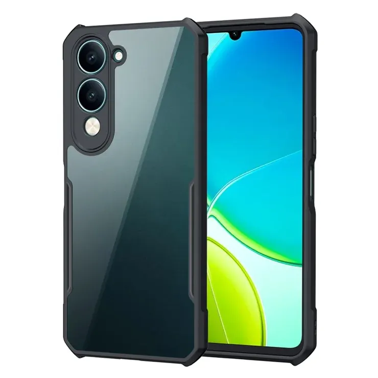 Xundd Back Cover for Vivo Y04 4G Transparent Hybrid Hard PC Back Bumper