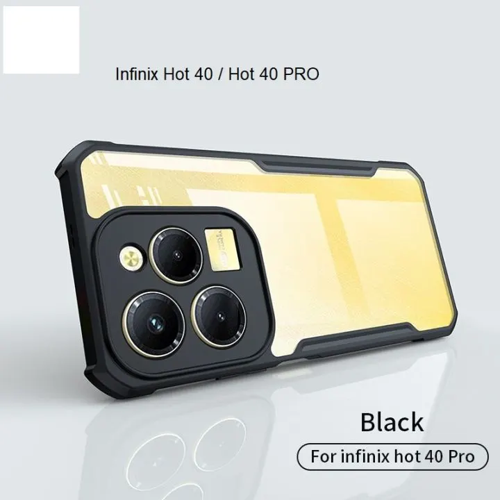 Xundd Back Cover for Infinix Hot 40 Pro Transparent Hybrid Hard PC Back Bumper