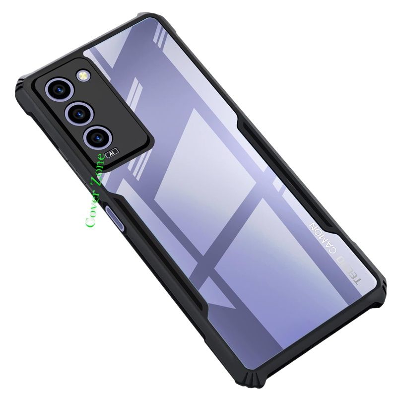 Xundd Back Cover for Tecno camon 18 Transparent Hybrid Hard PC Back Bumper Silicone Phone Cases Price in Bangladesh - Mobile.com.bd