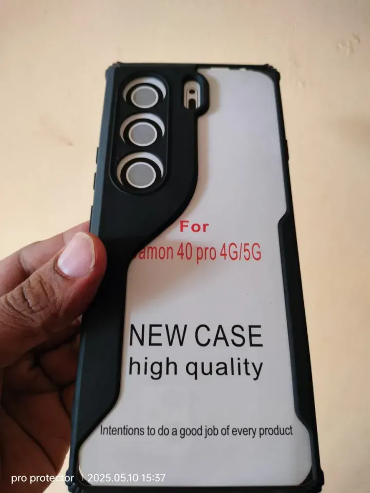 Xundd Back Cover for Tecno Camon 40 Pro 4G Transparent Hybrid Hard PC Back Bumper