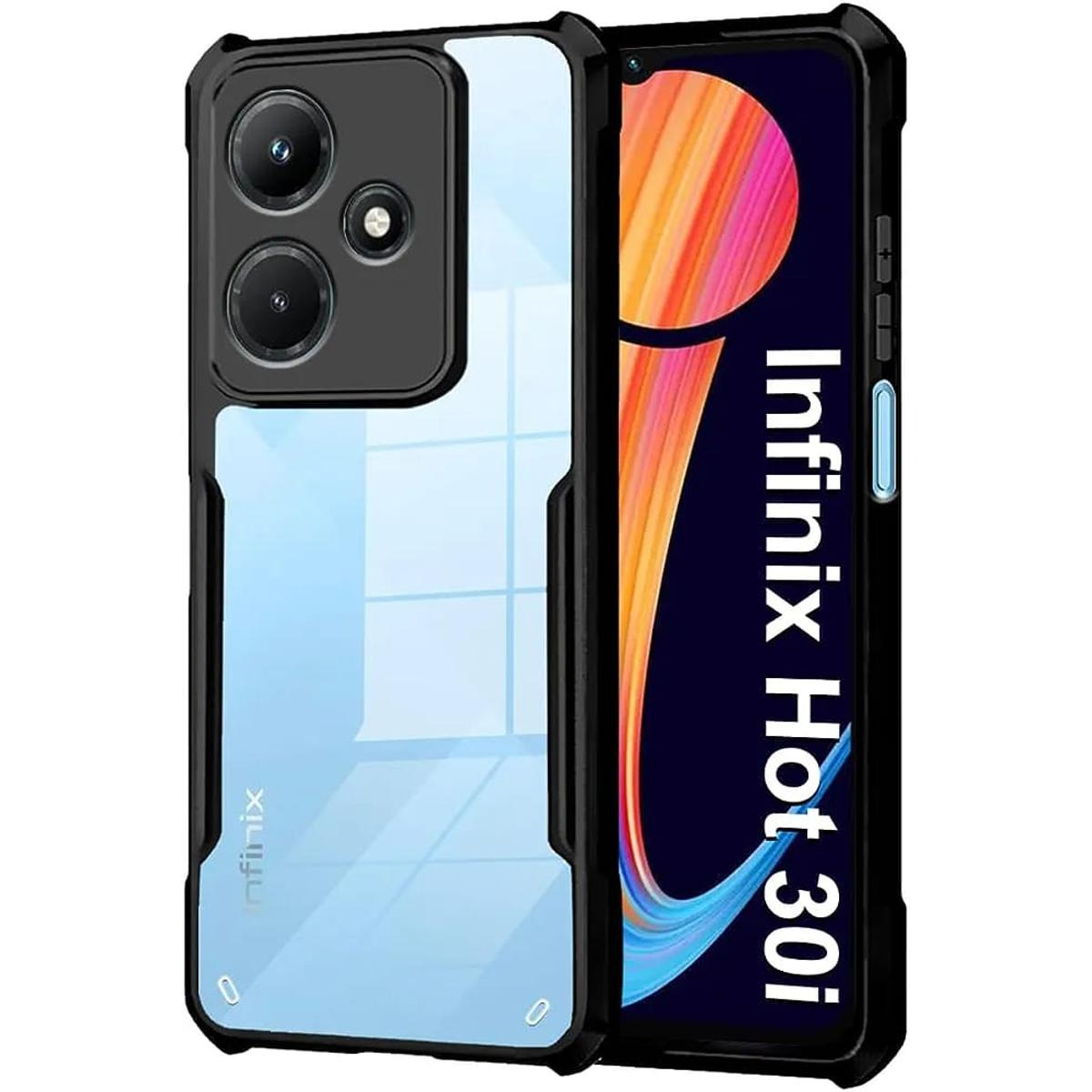Xundd Back Cover for Infinix Hot 30i Transparent Hybrid Hard PC Back Bumper Silicone Phone Cases Price in Bangladesh - Mobile.com.bd