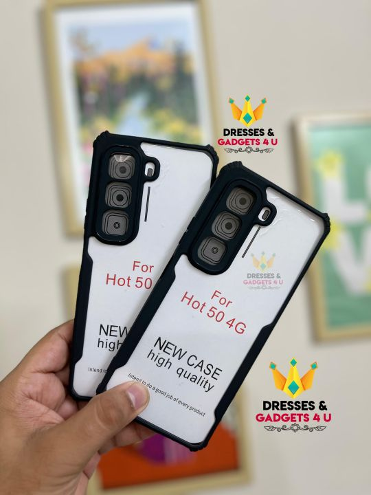 Xundd Back Cover for Infinix Hot 50 4G/5G Transparent Hybrid Hard PC Back Bumper Silicone Phone Cases Price in Bangladesh - Mobile.com.bd