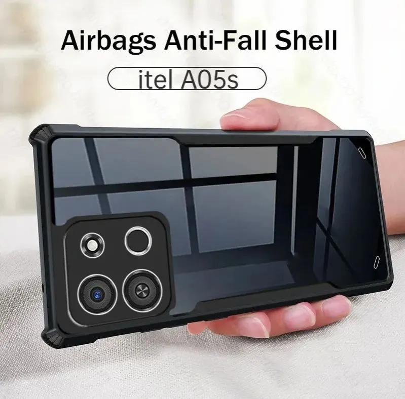 Xundd Back Cover for Itel A05s Transparent Hybrid Hard PC Back Bumper