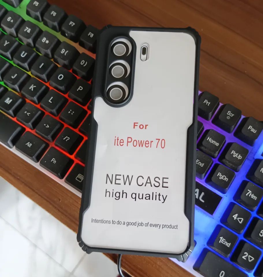 Xundd Back Cover for Itel Power 70 Transparent Hybrid Hard PC Back Bumper Silicone Phone Cases Price in Bangladesh - Mobile.com.bd