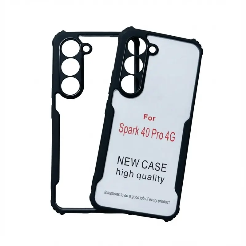 Xundd Back Cover for Tecno Spark 40 Pro 4G Transparent Hybrid Hard PC Back Bumper Silicone Phone Cases Price in Bangladesh - Mobile.com.bd